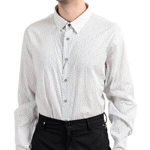 John Varvatos Star USA floral white and grey collared button up size M